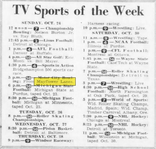 Mayflower Lanes - Oct 1965 Listing (newer photo)